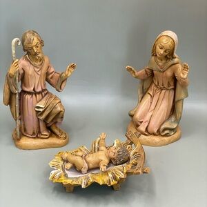 VTG 1983 Fontanini Holy Family Mary Joseph Jesus 4 Piece Set 4.25” Depose Italy